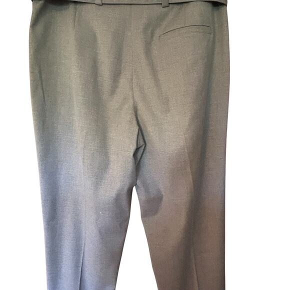 DKNY Women’s Pleated Belted Pants Trousers Ankle Size 10 Gray Career Preppy - Picture 7 of 11